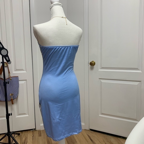 Sexy V Neck Off Shoulder Strapless Bodycon Dress - Picture 4 of 7